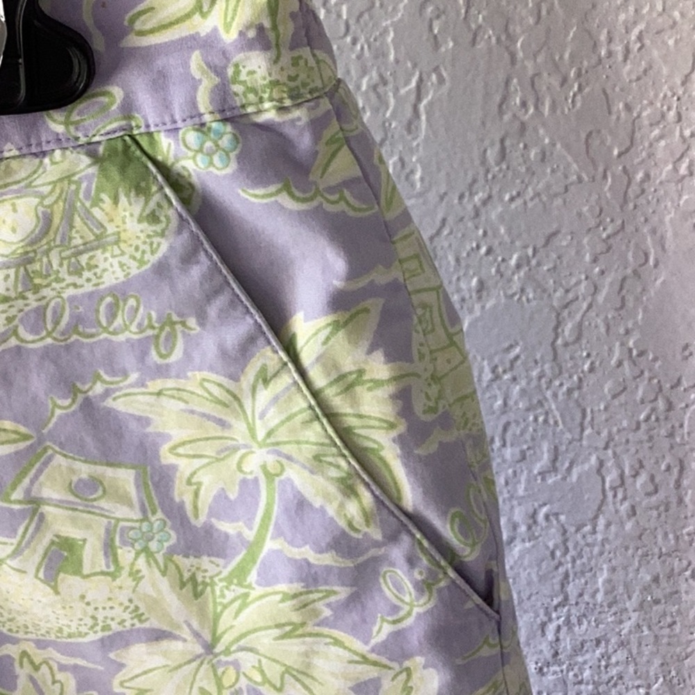 Vintage Lilly Pulitzer Lilac & Light Green Shorts Sz 12 - Picture 4 of 14